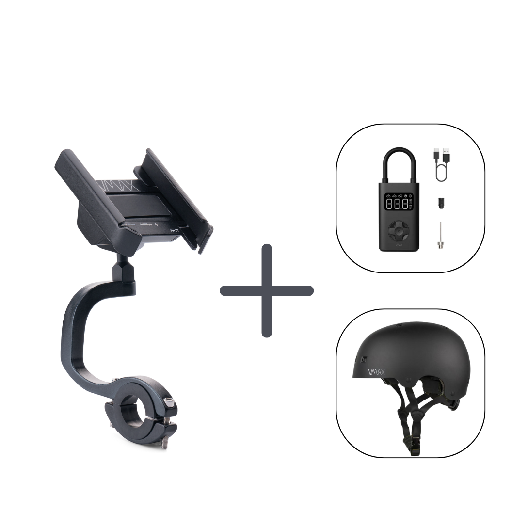 Rider Bundle: Phone holder + Helmet + Pump